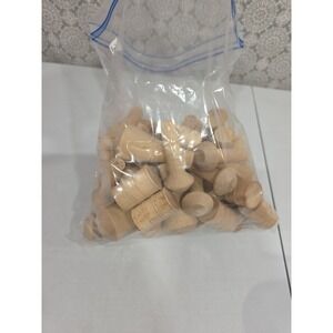 Unfinished Wood Peg Assorted Shapes‎ Craft Project Lot Barrell Can